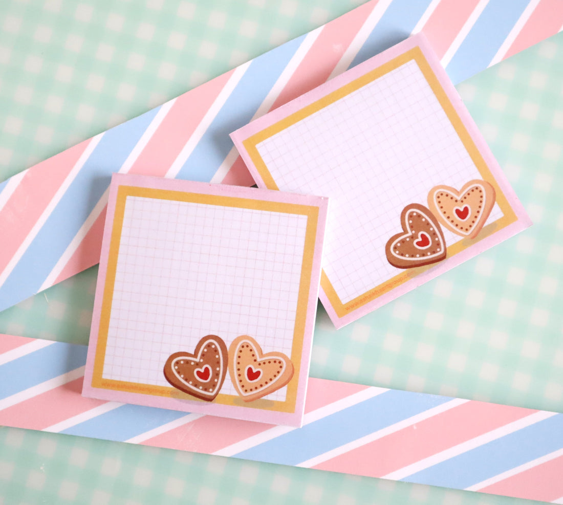 heart cookies notepad