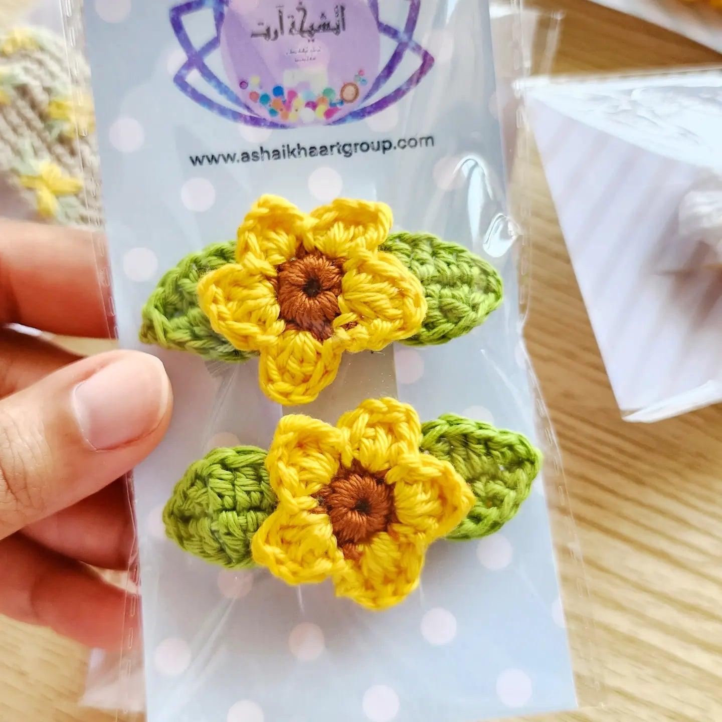 Crochet hair clips كروشيه مشبك الشعر