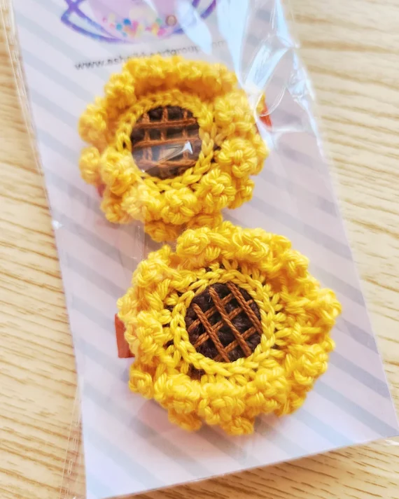 Crochet hair clips كروشيه مشبك الشعر